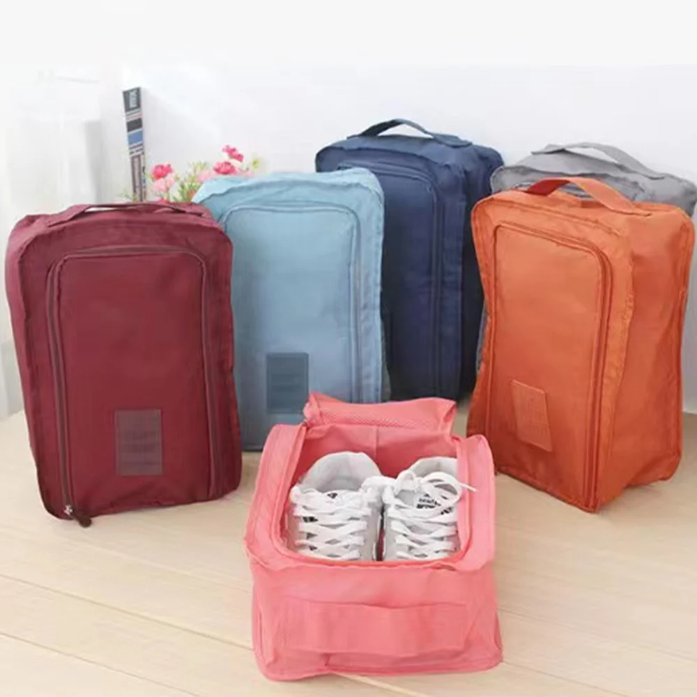 

Portable Shoe Bag Women Clothing Organizer Cosmetic Storage Bags Multi Function Travel Accessories Pack Nylon Waterproof Handbag