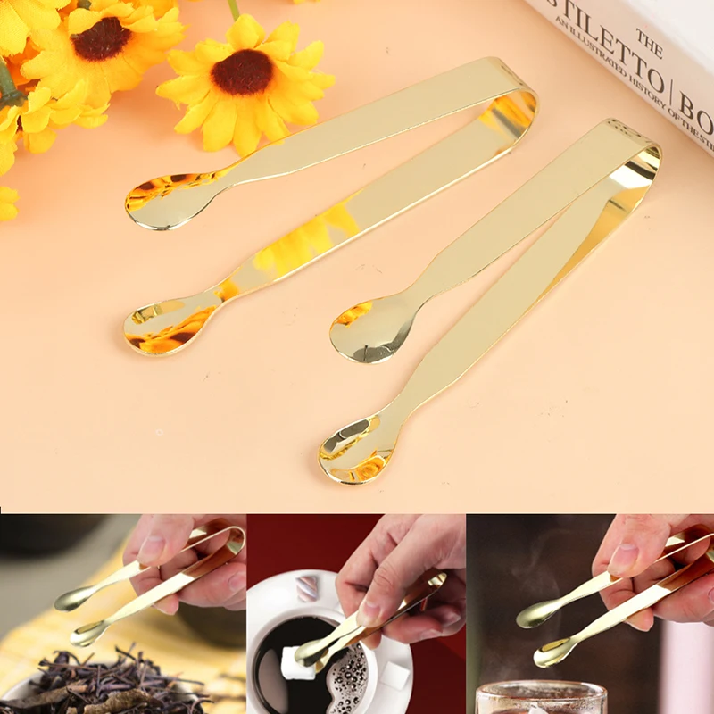2pcs Stainless Steel Sugar Tongs Candy Ice Cube Tongs Kitchen Buffet