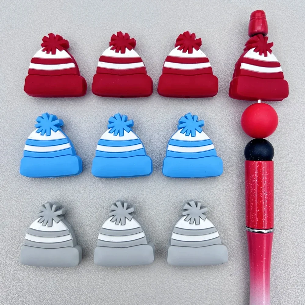 10pc DIY Wool Hat Baby Silicone Bead Pacifier Chain Necklace Accessories Safe Food Grade Nursing Chewing BPA Free Focal Beads