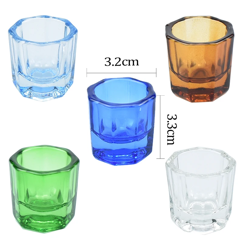 

1 PC Mixing Cup Bowls Glass Dental Lab Household Octagonal Cups Reconcile Crystal Dappen Dish Dentistry Glassware Mix Crylic