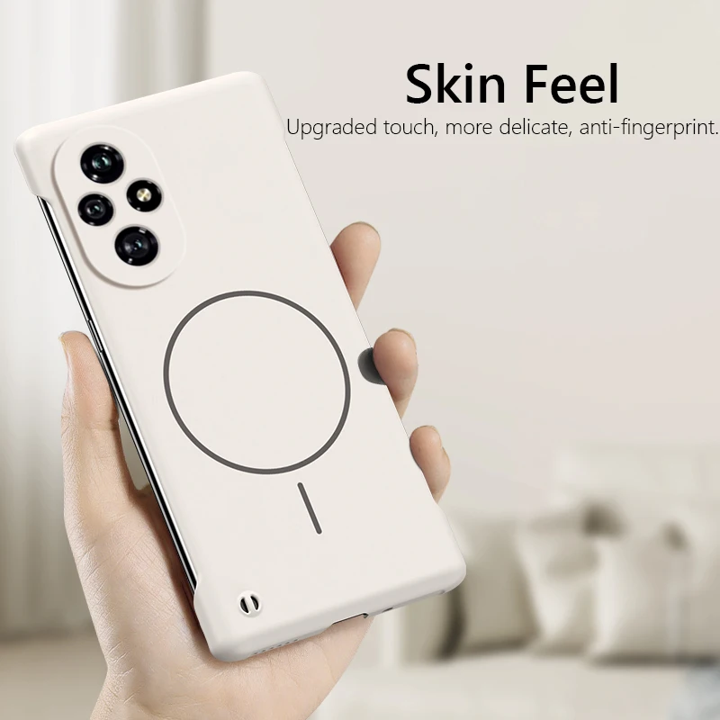 Frameless Magnetic Wireless Charging Slim Hard Phone Case
