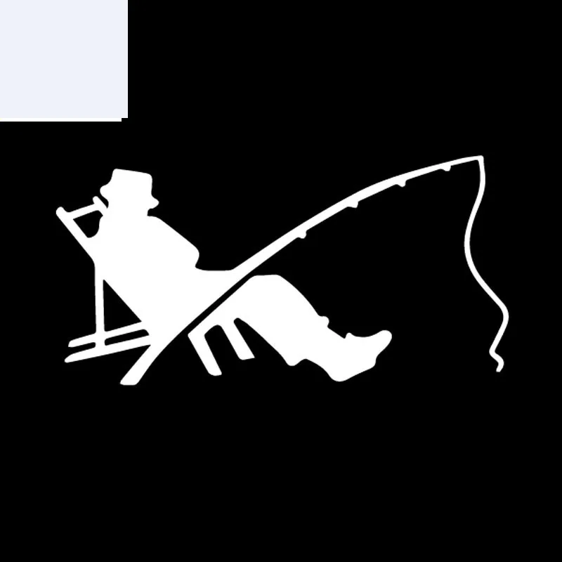 Fishing Car Sticker Fisherman Fish Fishing Worm Bite HookDecor Vinyl Decal Anti-UV Cover Scratch Black/Silver,16CM*8CM