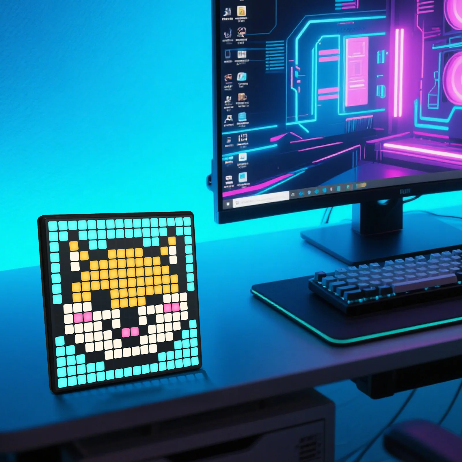 16/32/64 RGB LED Pixel Matrix Smart Display Digital Lamp Panel DIY Art Display Gaming Anime Room Decor Frame APP Control