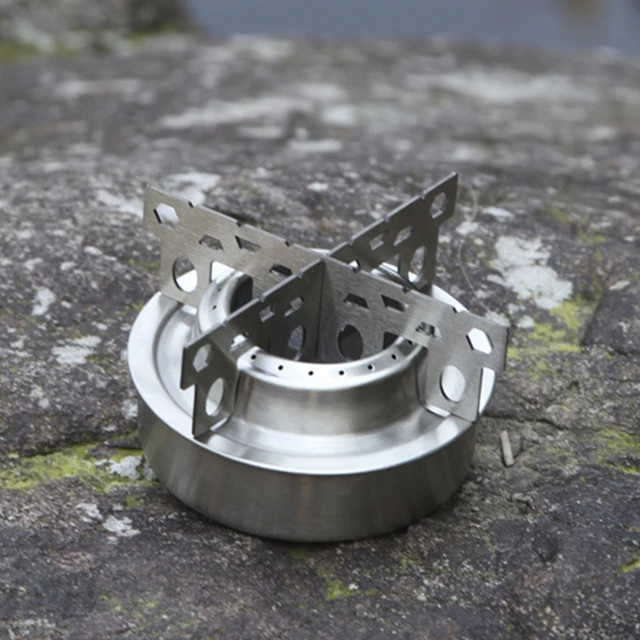 Kültéri Alkohol Kályha Kereszttartó Rozsdamentes Acél Égő Hordozható Kemping Főző Könnyű Hátizsák - Image 6