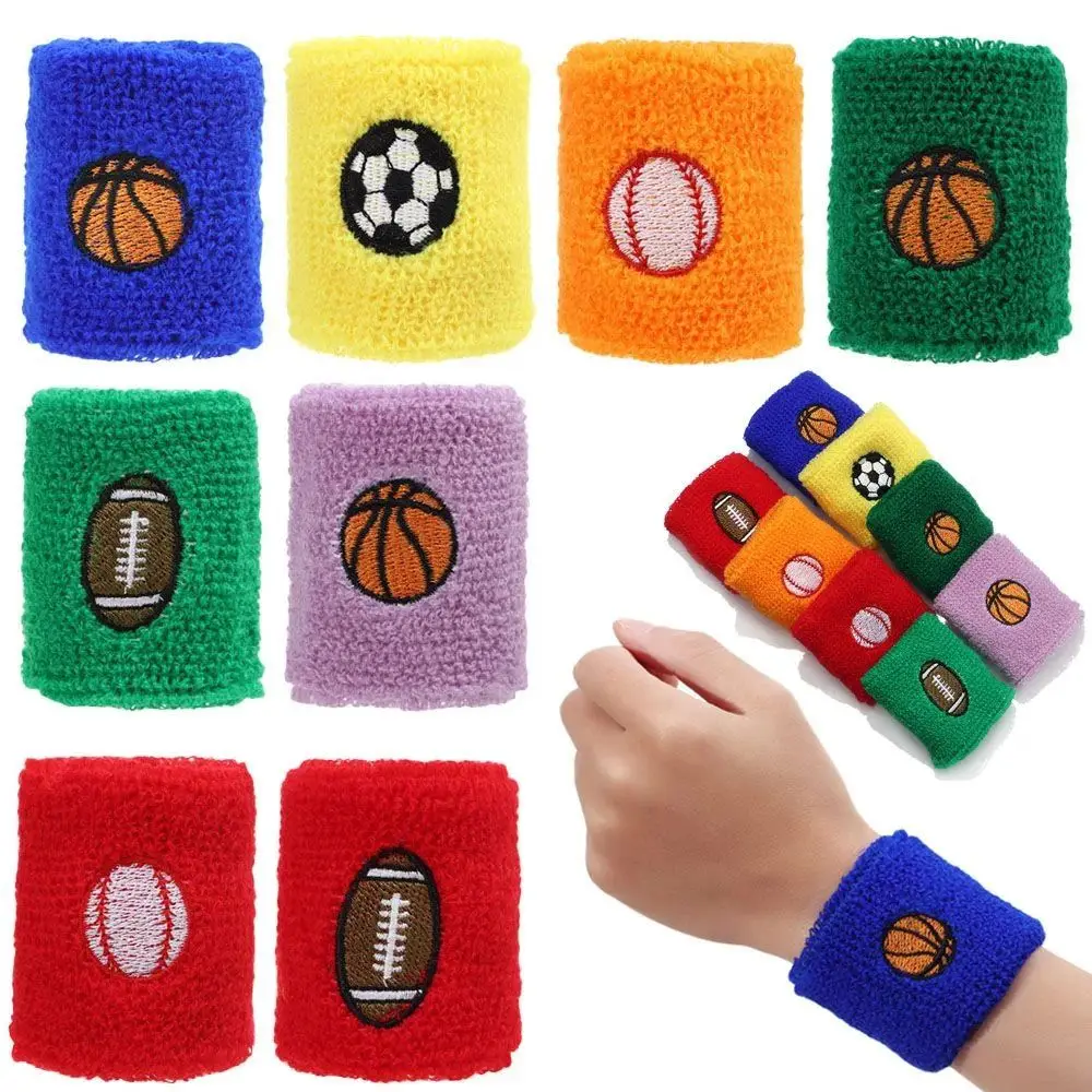 Bracelet de sport pour enfants, motif de balle de dessin animé mignon,  bandeau anti-transpiration, support de poignet, attelle, enveloppes,  tennis