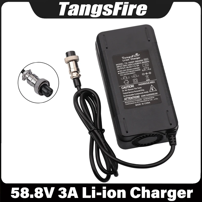 

58.8V 3A lithium Battery Charger For 52V Electric Bike Kugoo G1 Li-ion Charger With Connector 3P GX16