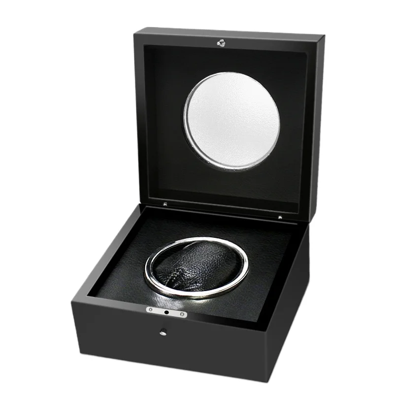 Luxury Watch Storage Box Handmade Black Lacquer PU Watch Bag Jewelry Boxes Acrylic Skylight Ring Storage Box Display Cabinet