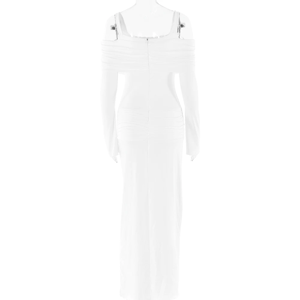 Elegant Long Sleeved Bodycon Party Evening Dress For Women Double Layered Tight Female Vestido Autumn New Clothing