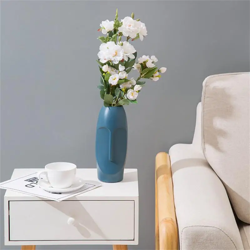 

Simple Cleaning Process Pe Plastic Vase Comfortable Feel 24 8cm Caliber 5cm Vase Living Room Floral Decorations Simple Style