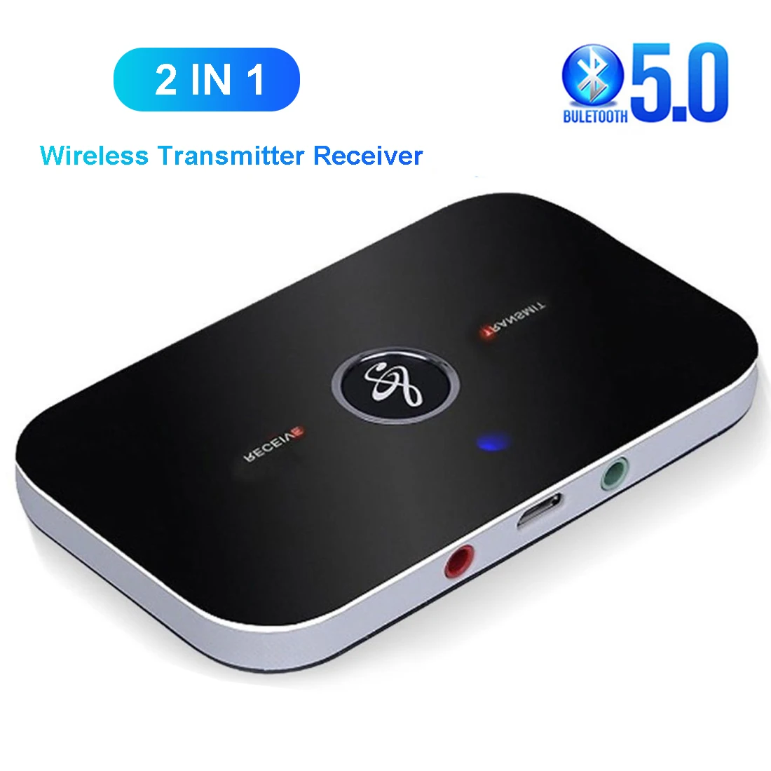 Bluetooth 5.0 Adapter Wireless Audio Transmitter Receiver Dongle 3.5mm RCA AUX Jack Stereo Music Adapter For Car PC TV Headphone