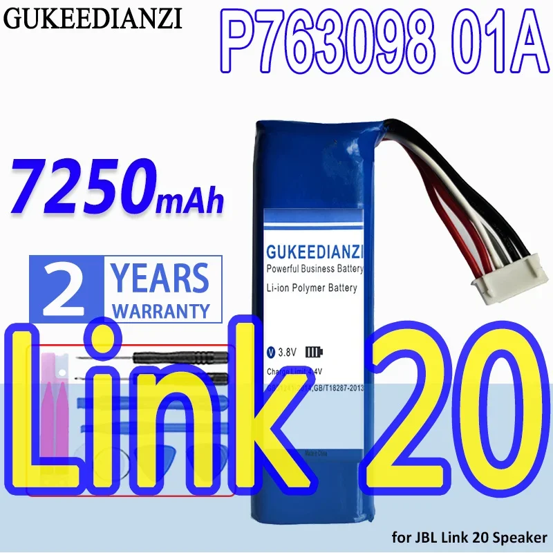 

High Capacity GUKEEDIANZI Battery P763098 01A 7250mAh for JBL Link 20 Speaker Link20