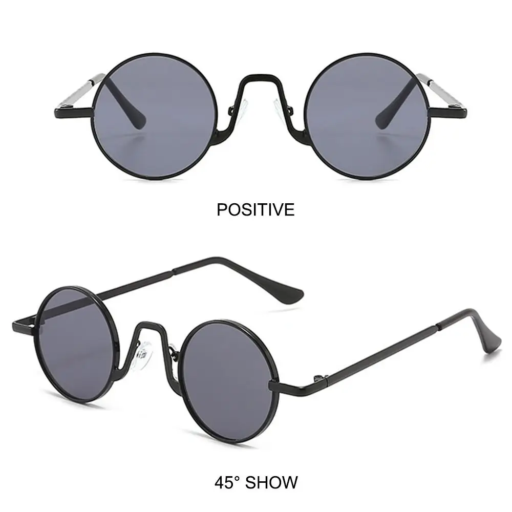 Metall Hippie Sonnenbrille UV400 Schutz Punk Brillen kleine runde Sonnenbrille für Frauen & Männer Kreis Retro Sonnenbrillen – Detail 15