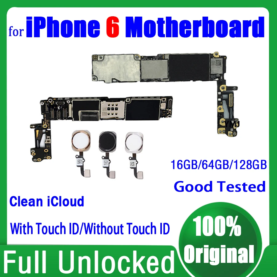 Clean Icloud Mainboard Per Iphone 6 4.7 "Scheda Madre Sblocco Originale Per Scheda Logica Iphone 6 16Gb 64Gb 128Gb Piastra Testata Al 100%
