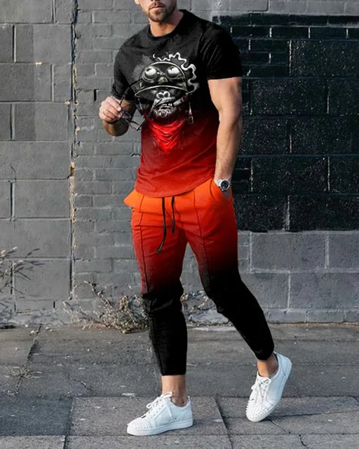 Chándal de marca para hombre, conjunto de 2 piezas, sudadera deportiva,  pantalones de chándal, Jogging, transpirable, cintura elástica - AliExpress