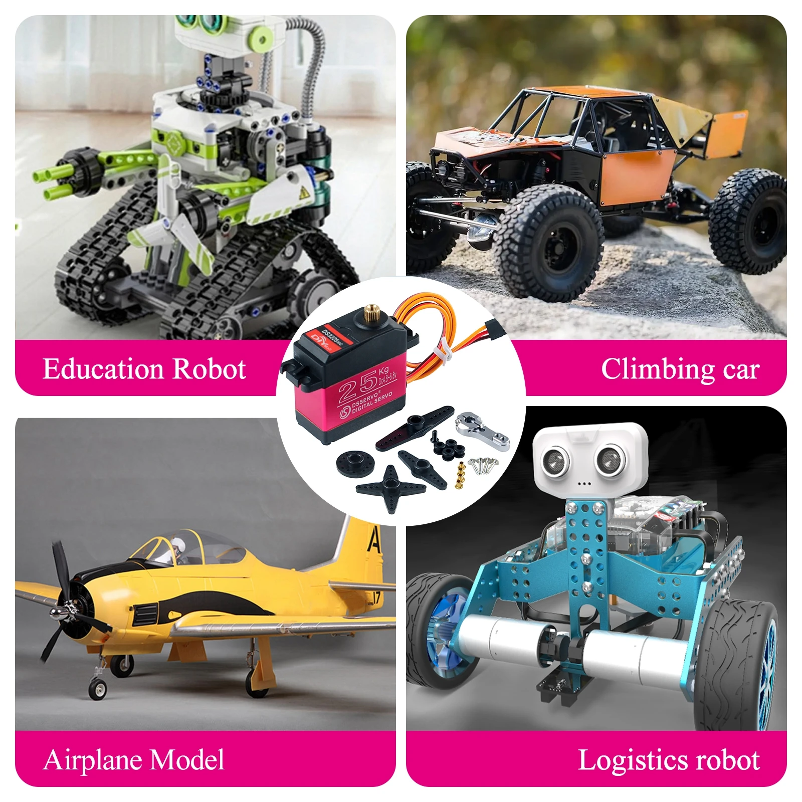 Servo RC DS3225 25Kg 180/270° Kovový převod Voděodolný