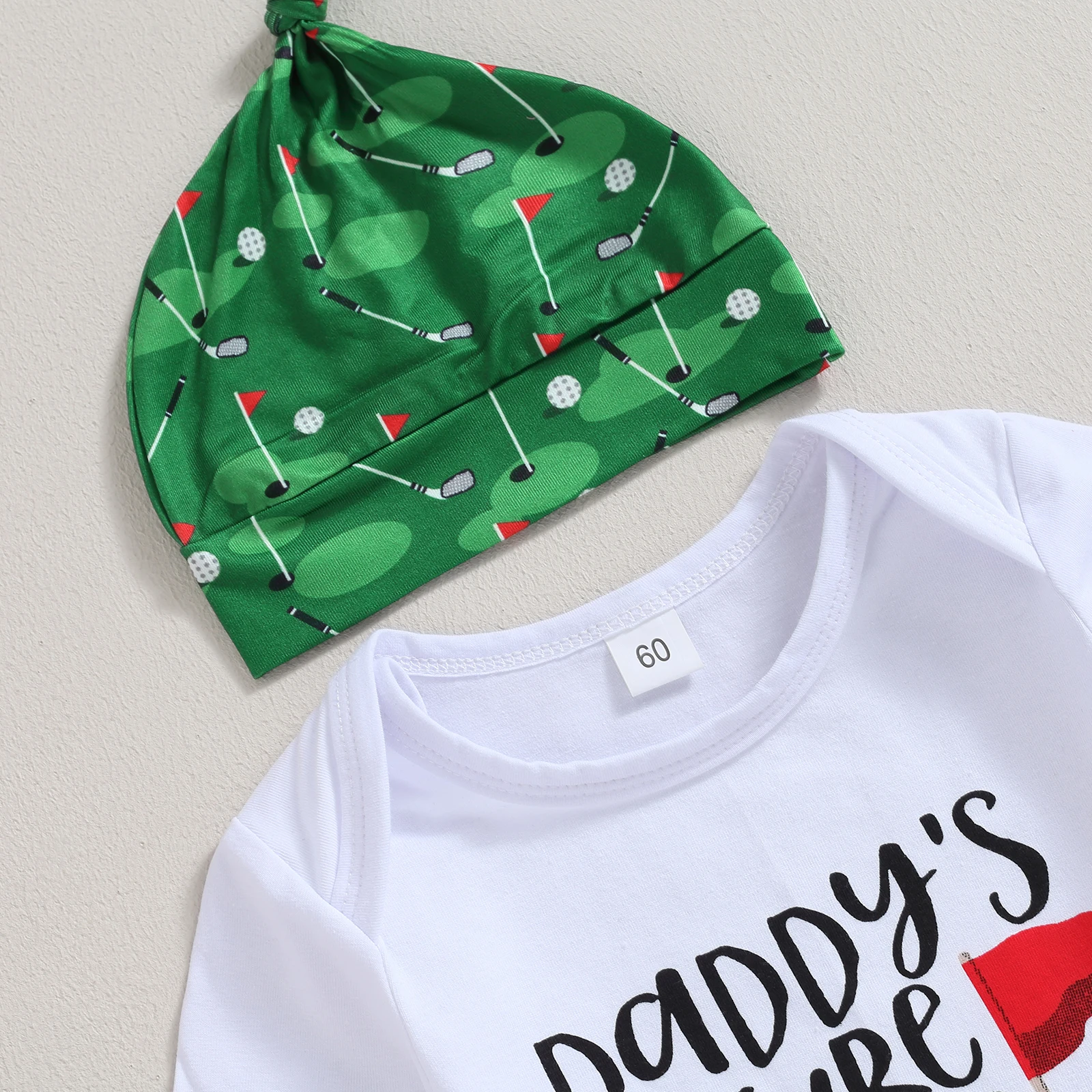 3PCS Baby Romper & Green Pants Set 3