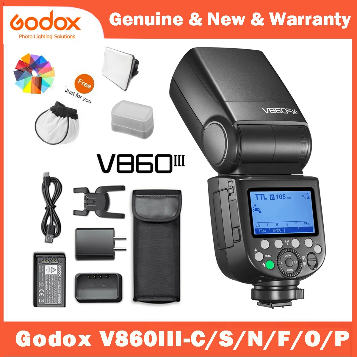 

Godox V860III V860 III E-TTL II HSS ON Camera Flash Speedlite for Canon Sony Nikon Fuji Olympus Panasonic Pentax Cameras