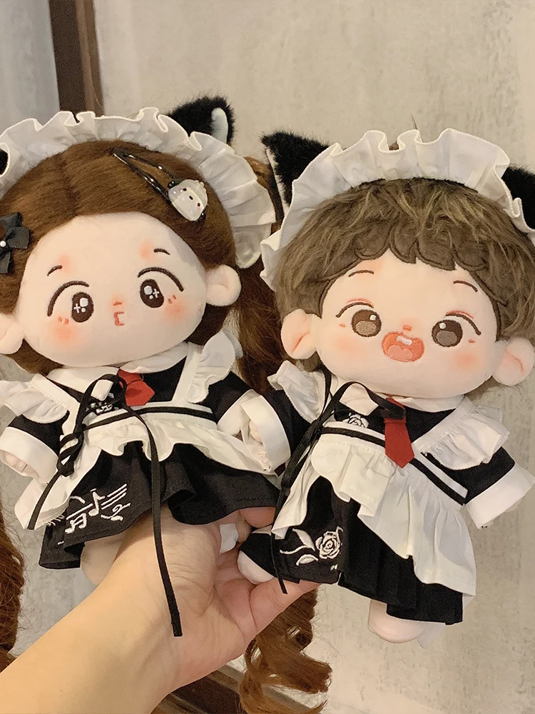 

Anime Girl Thorns Maid Dress Costume With Hairband Clothes Outfit 10/20cm Plush Stuffed Doll Change Clothes No Attribute Gift