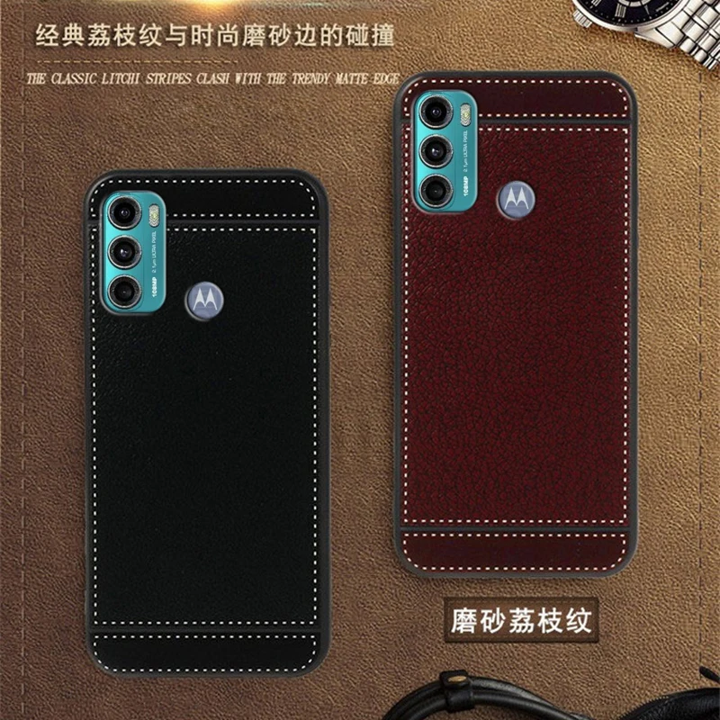 

Cover for Moto G60 6.78 Inch Soft Silicone Red/Black/Blue/Brown Concave-Convex Pattern Moto G60 Case