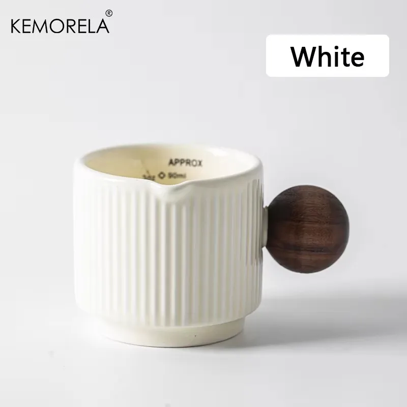 Ceramic Measuring and Transfer Cup with Scale, 3oz/90ml Espresso and Milk Cup