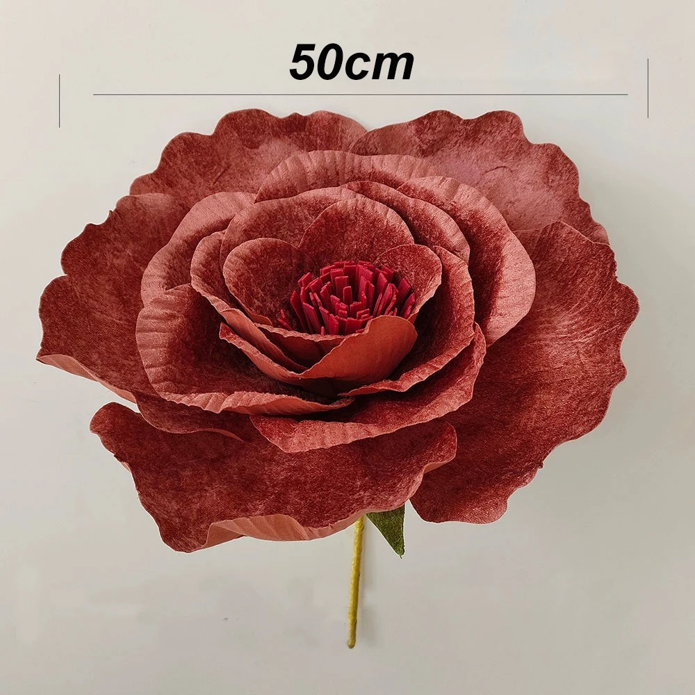 Elegant Oversized Red Rose Artificial Flowers for Special Occasions and Decor