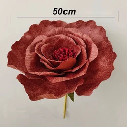 Elegant Oversized Red Rose Artificial Flowers for Special Occasions and Decor (50cm Rose Gold)