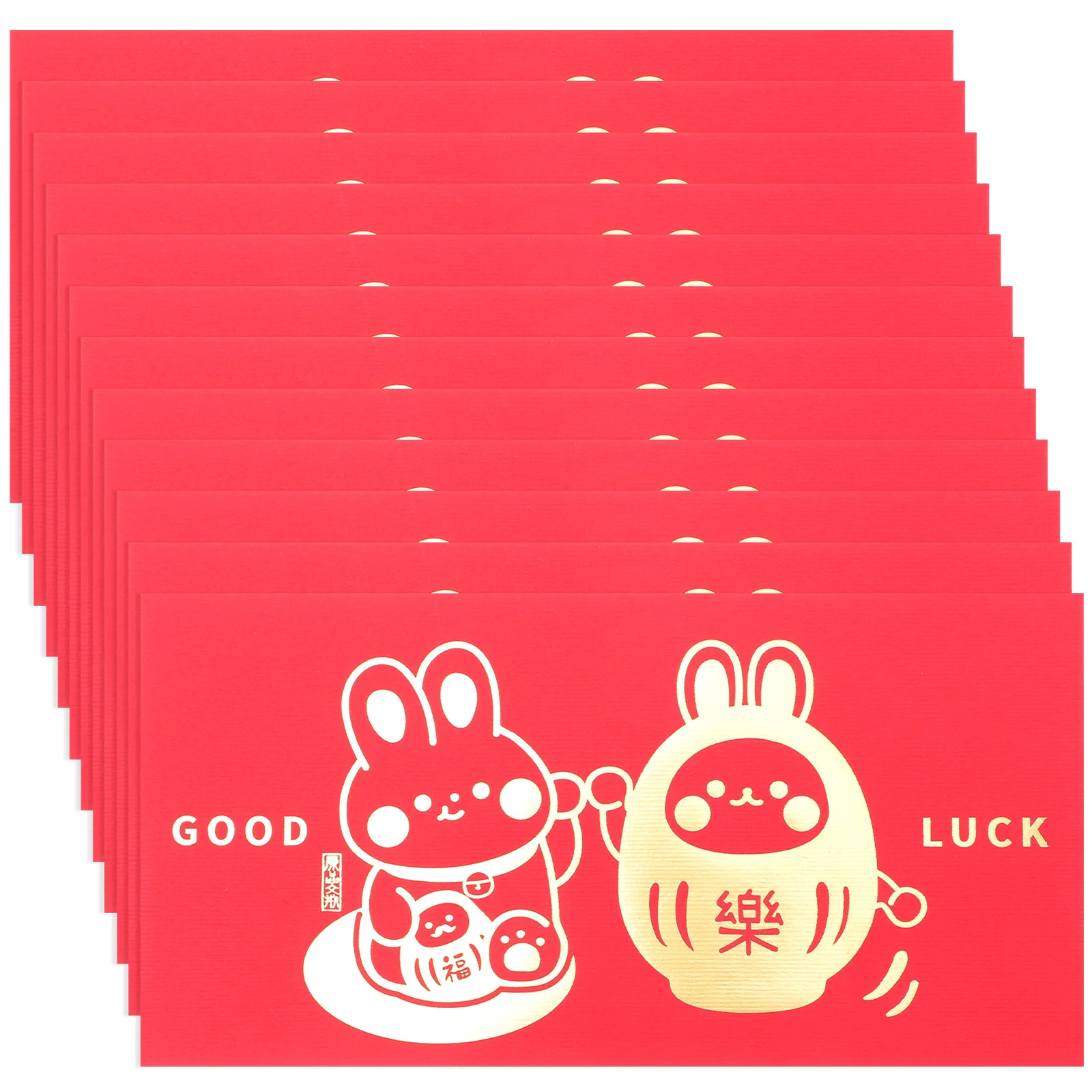 

12 шт., новогодние мешочки для денег с рисунком кролика