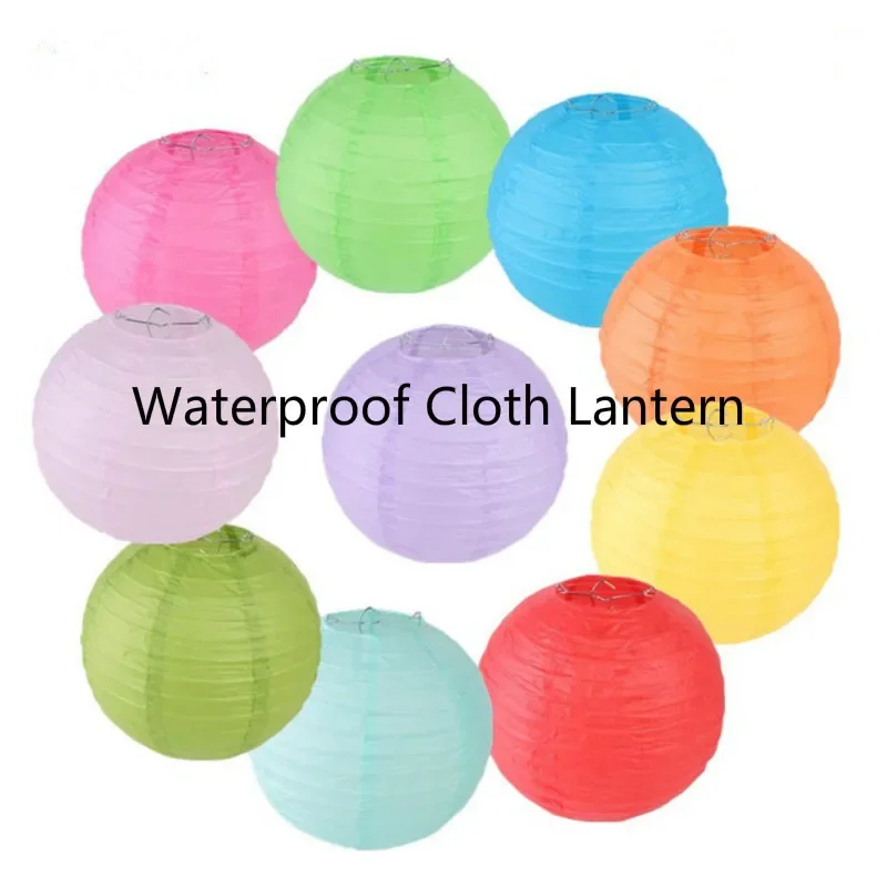Camping Lantern LED Lantern Round Waterproof Cloth Lantern for Outdoor Grand Event Wedding Birthday Party Festival