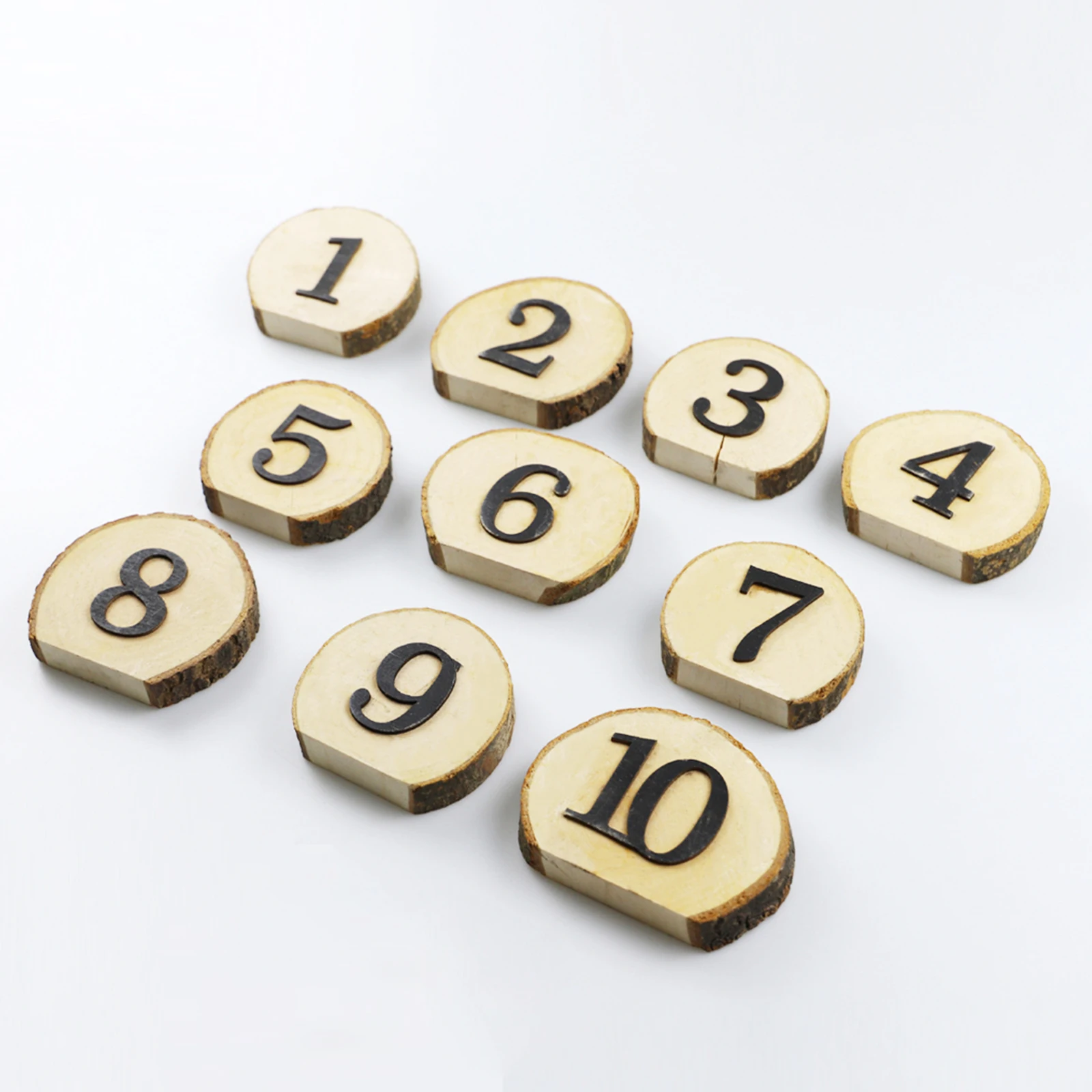 1-10 Wooden Table Number Rustic Party Wedding Decoration Number Blocks for Wedding Reception and Table Decorations