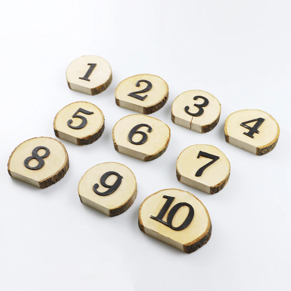 Rustic Wooden Table Numbers Set for Events