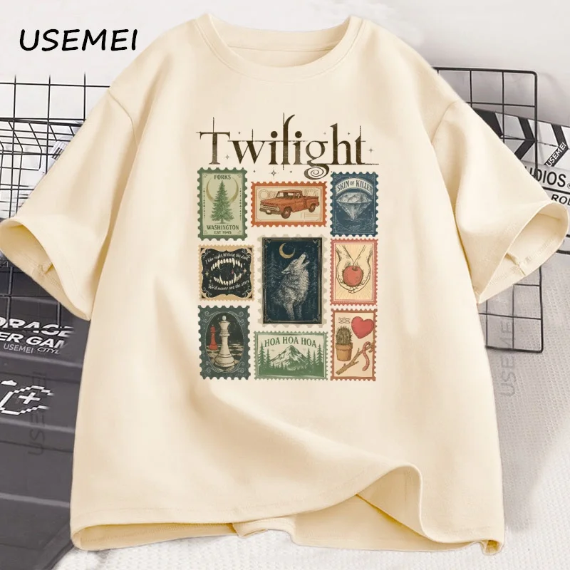 Vintage Twilight Forks T-shirt Buch Liebhaber Baumwolle Männer Frauen T-shirt Unisex Kleidung Sommer Ästhetische Hohe Qualität T-shirts Shirts