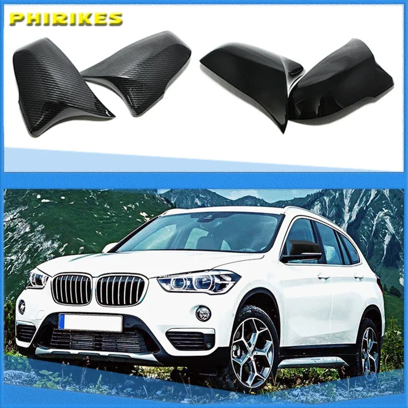 

2pcs Car Styling Excellent Black Mirror Cover Caps Carbon Fiber Pattern for BMW 2 Series Z4 X1 X2 F48 F49 F45 F46 F39 F53 G39