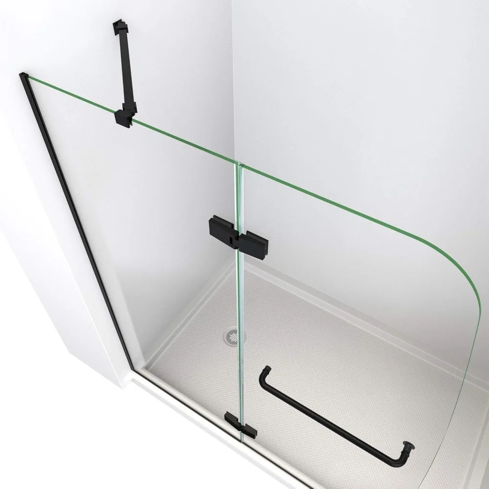 Classic modern Frameless Hinged Shower Door in Matte Black Product Dimensions 0.31 x 45 x 72 inches 102.8 pounds 4