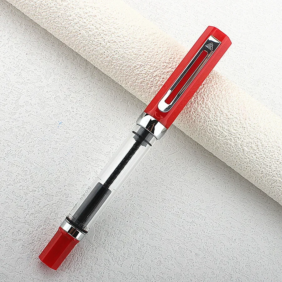 Lanbitou Transparenter Füllfederhalter aus Kunststoff, elegante Stifte, 0,5/0,38 mm, extrafeine Spitze, zum Schreiben, Büro, Schulbedarf, Schreibwaren – Detail 5