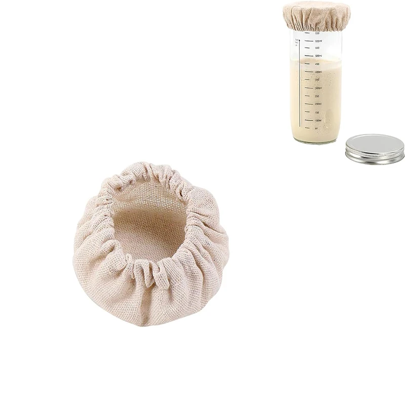 Description Picture 3 of itemBeige glass sealed jar fermentation culture dish cloth cap Baking Fermentation Food Storage