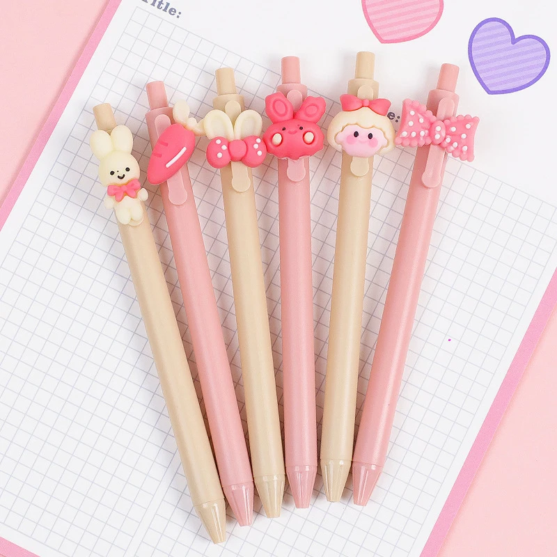 

Random Cartoon Rabbit Girl Gel Pen Kawaii Learn Stationery Test Pressure Pen School Office Writing Supplies Office Accessories