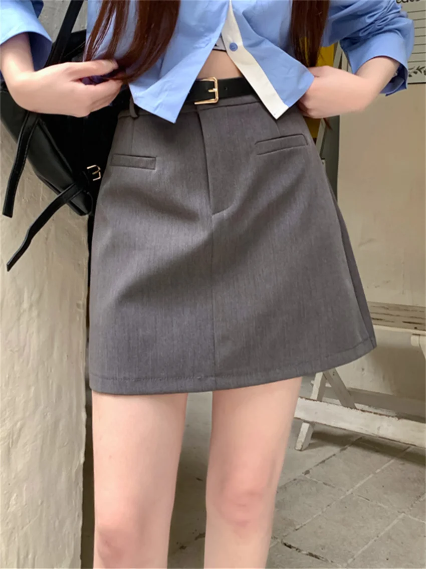 

Alien Kitty Casual Mini Skirts Women 2023 New Arrival Summer High Waist A-Line Slim Office Lady Solid Chic Bodycon Mujer Sexy