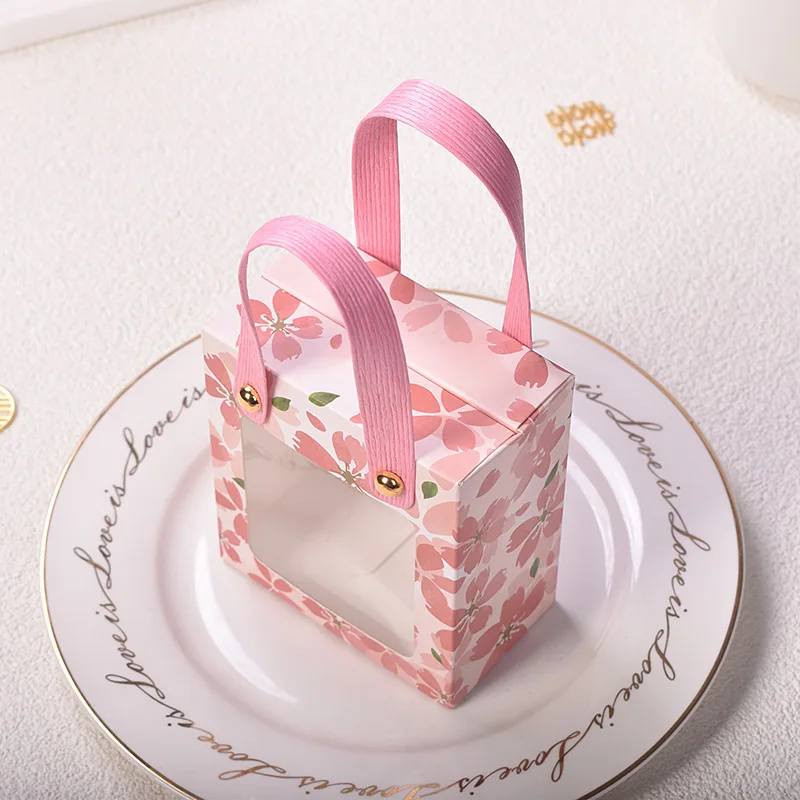 1pc Pink Cherry Blossom Candy Gift Bag, European Style Candy Box With  Delicate Empty Box, Creative Wedding Decoration