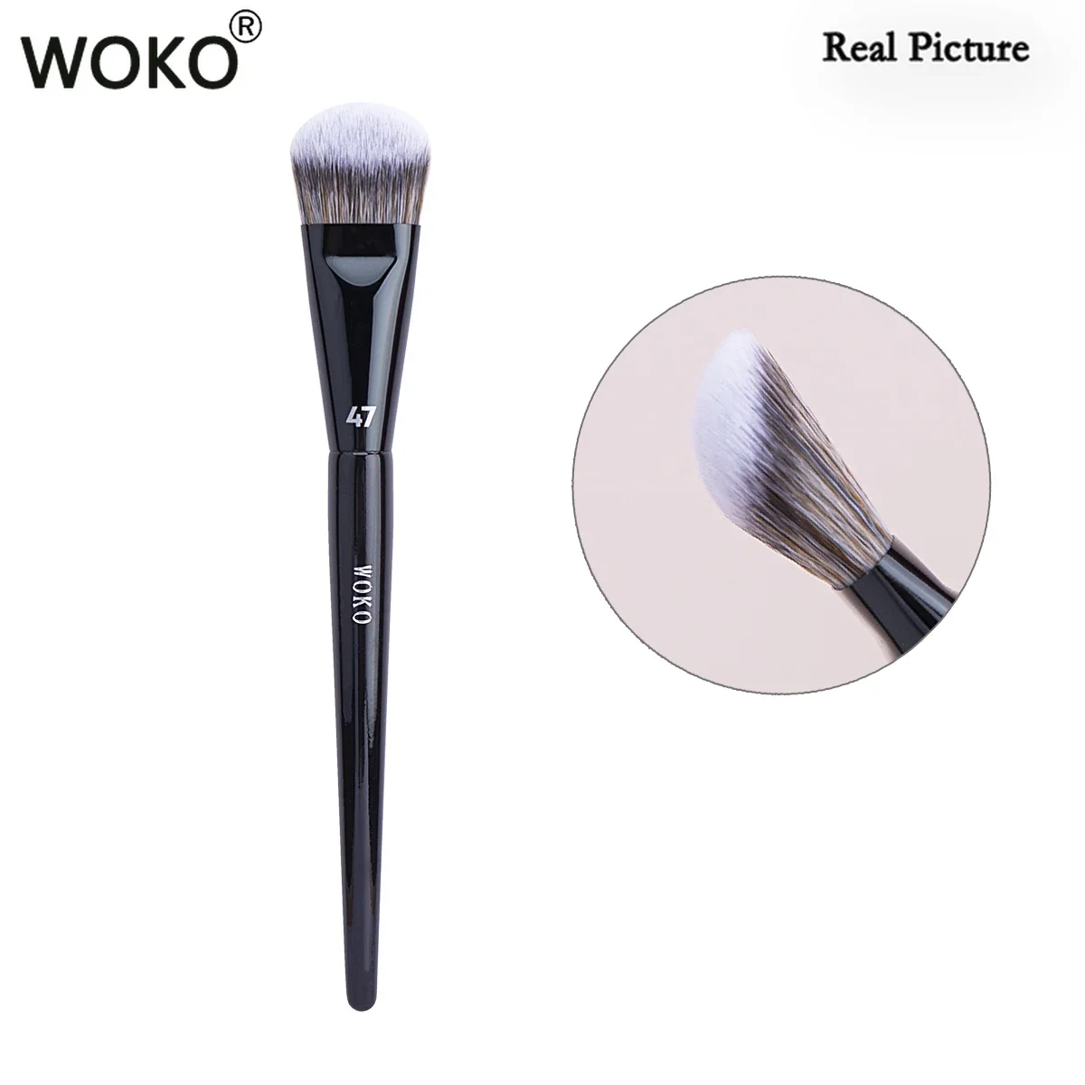 PRO 47 Foundation Brush Broom Foundation Shadow Brush Liquid Cream Blending Blush Angled Professional Makeup Brush Cosmetic Tool 5