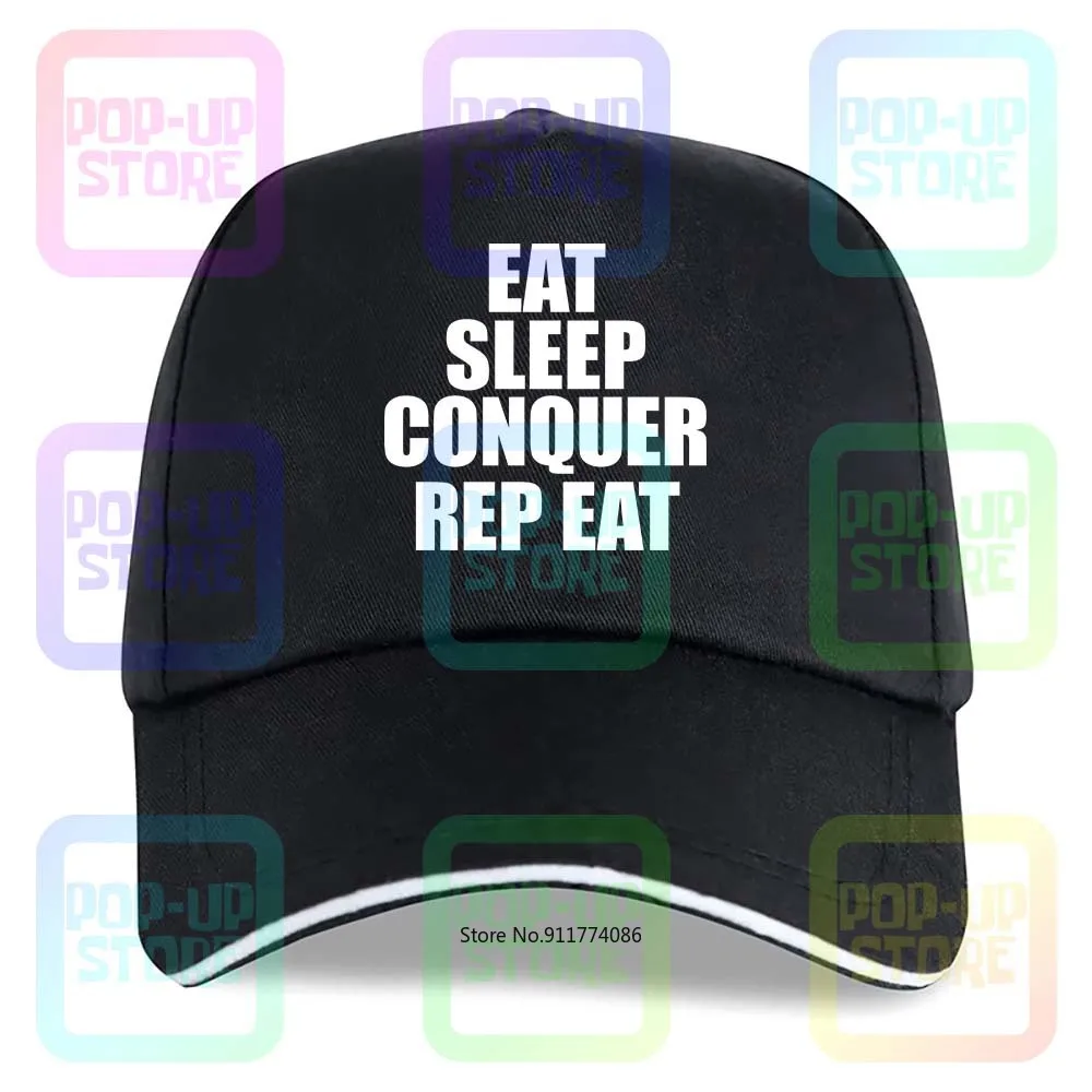 Mangia Sonno Conquista Ripeti Wrestler Brock Lesnar (Conquista) Berretti Da Camionista In Cotone Berretto Da Baseball Per Uomo E Donna