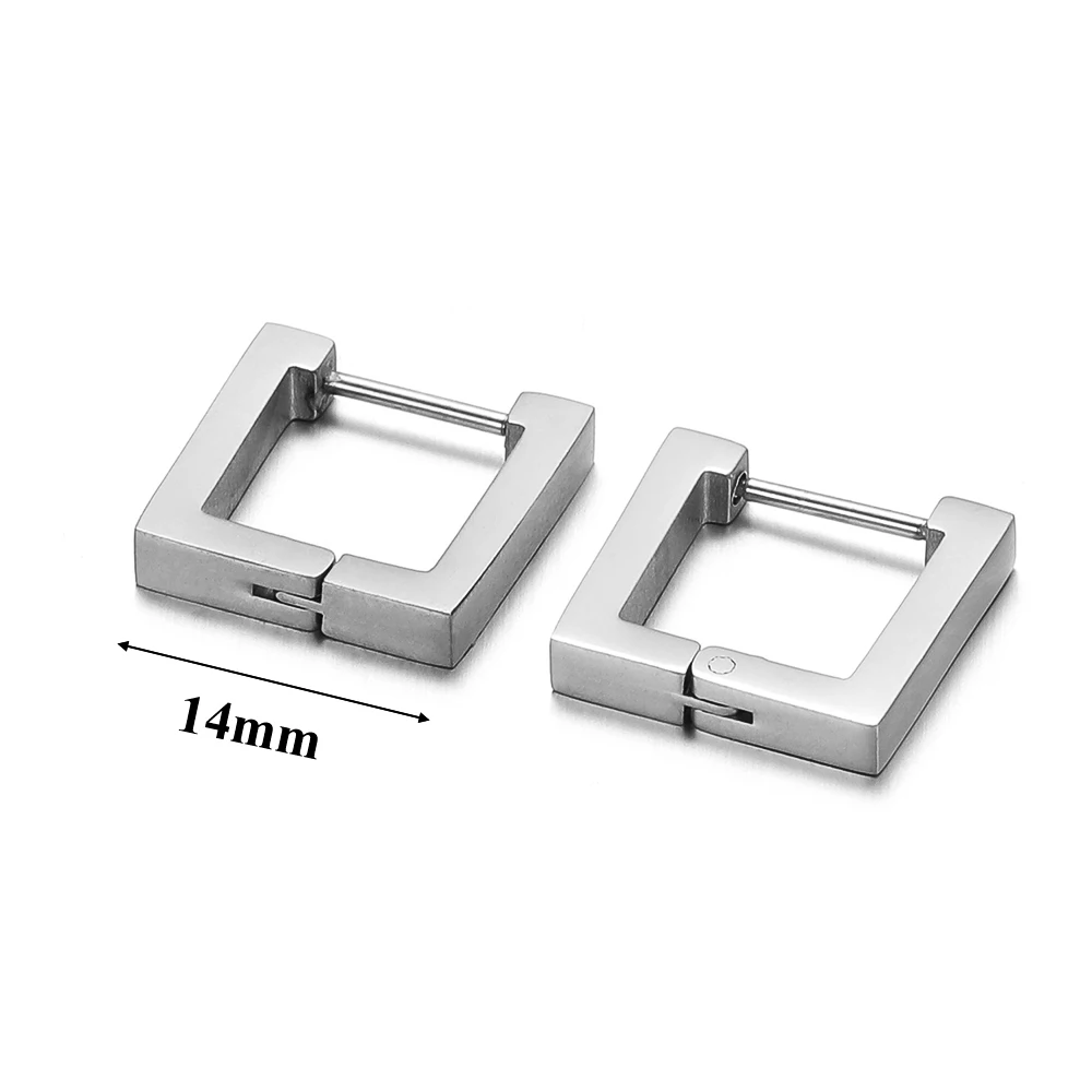 Orecchini A Cerchio Triangolari In Acciaio Inox, Uomo E Donna, Anallergici, Formato Huggies, Con Sacchetto Regalo