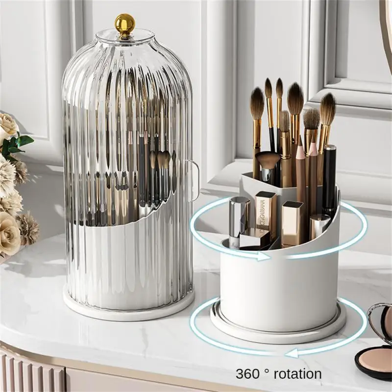 

Rotating Makeup Brush Holder Desktop Makeup Organizer Cosmetic Storage Box Lipstick Eyebrow Pencil Holder Jewelry Container