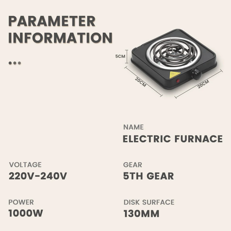 Hot Plate Electric Cooker Cooktop Stove 1 Mouths Electric iron for Cooking Plate 220v Coffee Heater Kitchen Home Appliances 3