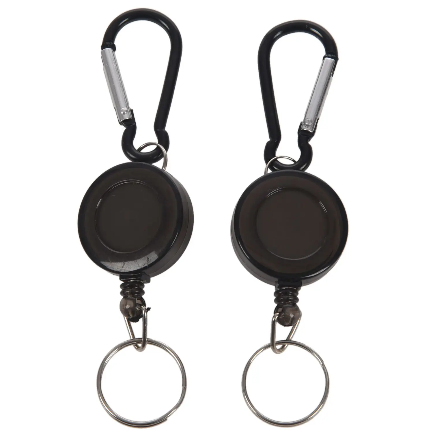 

2 PCS BADGE REEL - RETRACTABLE YOYO PASS ID CARD HOLDER KEY CHAIN Color:Black Amount:2Pcs