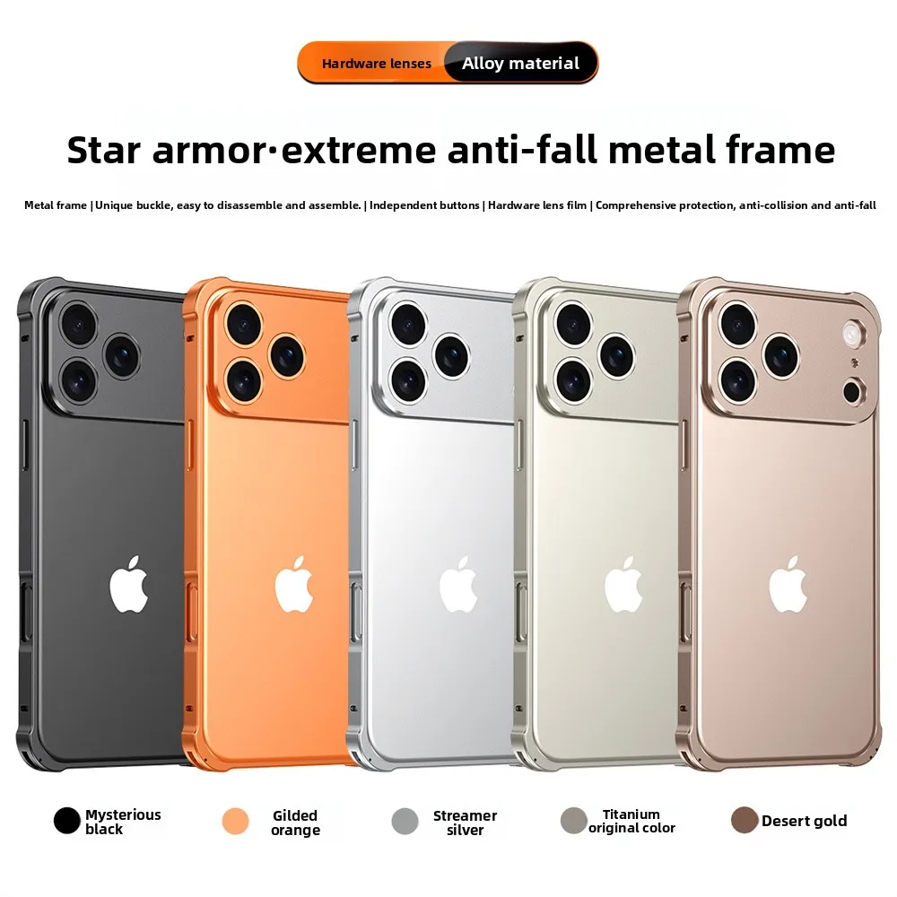 Sleek Aluminum Alloy Phone Case with Camera Protection and Shockproof Design