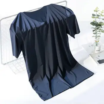 T-shirt da uomo in seta di ghiaccio T-shirt sportiva casual a maniche corte T-shirt estiva traspirante con scollo a V