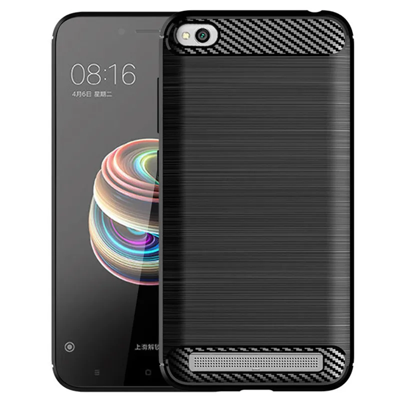 

Shockproof Silicone Case for xiaomi redmi 5a Brushed Carbon Fiber Case for Redmi 5A redmi5a Soft Back Cover Coque Fundas