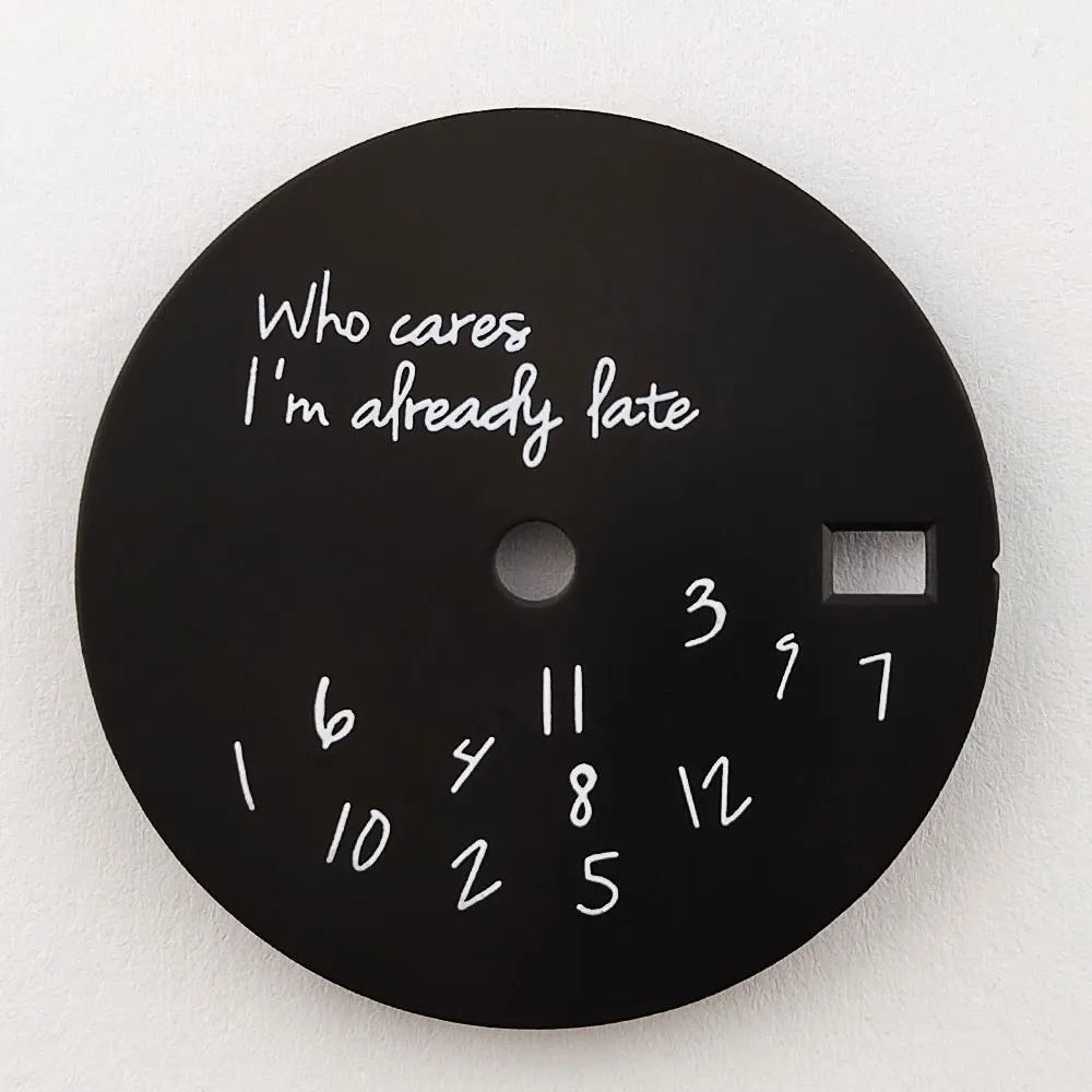 Who Cares 'I'm Already Late' Watch Dial - 28.5mm Unique Design