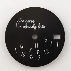 Humorous 'Who Cares I'm Already Late' Watch Dial - White & Black Design (6)