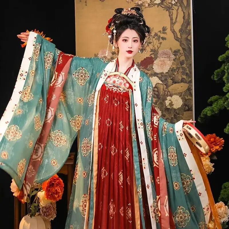 

Hanfu Dress Women Chinese Traditional Embroidery Hanfu Halloween&Carnival Cosplay Costume Summer Hanfu Red Green Blue Dress XL
